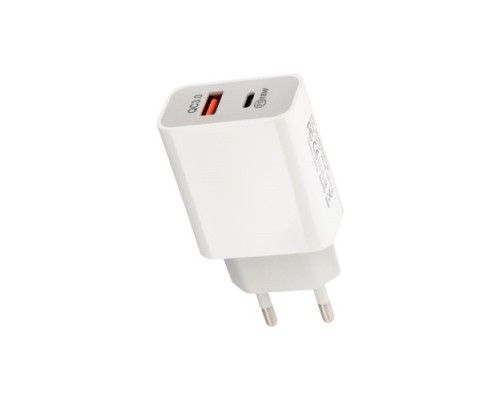 Зарядное устройство REXANT 18-2216 сетевое USB-A+USB-C адаптер, 18W белое