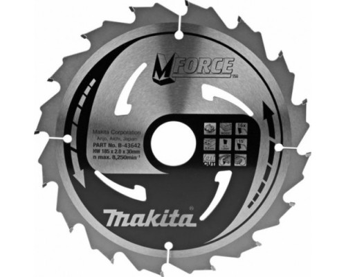 Пильный диск по дереву MAKITA 185x30/20/15.88x1.2x16T для m-force [B-43642]