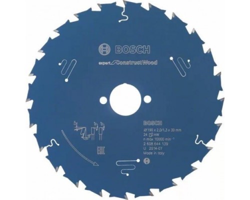 Пильный диск по дереву BOSCH 190х24х30 мм Expert for Construct Wood [2608644139]