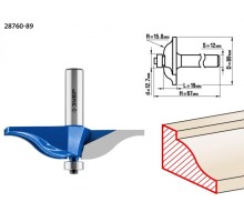 Фреза по дереву ЗУБР ПРОФЕССИОНАЛ 89x19мм, радиус 15.8мм, фигирейная №1 28760-89