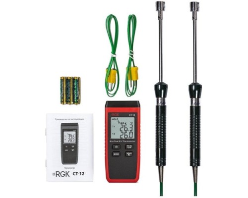 Измеритель температуры RGK CT-12+2шт TR-10S контактный [779937]