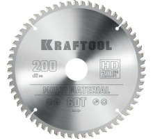 Пильный диск по алюминию KRAFTOOL Multi Material 200х32мм 60T [36953-200-32]