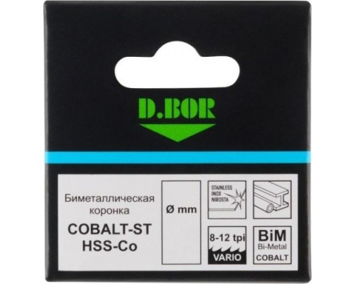 Коронка биметаллическая D.BOR COBALT-ST 38 мм (m42) мелкий зуб [D-HS-BIM-ST-38-038]