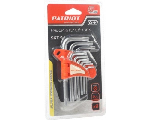 Набор ключей TORX PATRIOT SKТ-9T10-T50,CRV, 9 предметов [350002004]