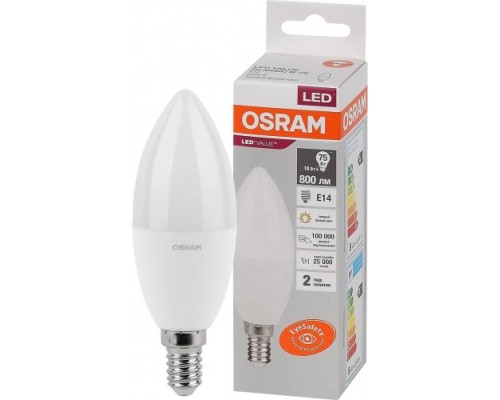 Лампа светодиодная OSRAM LED VALUE clb75 10sw/830 230v e14 10x1 [4058075579125]