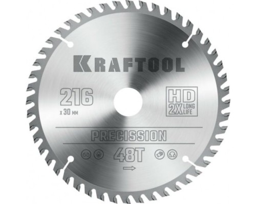 Пильный диск по дереву KRAFTOOL 36952-216-30 PRECISSION 216х30мм 48T Пильный диск по дереву KRAFTOOL 36952-216-30 PRECISSION 216х30мм 48T