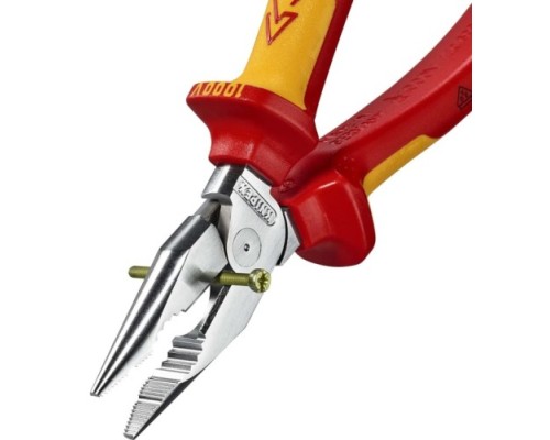 Плоскогубцы диэлектрические KNIPEX KN-0826185SB остроконечные с удлиненными губками, 185 мм