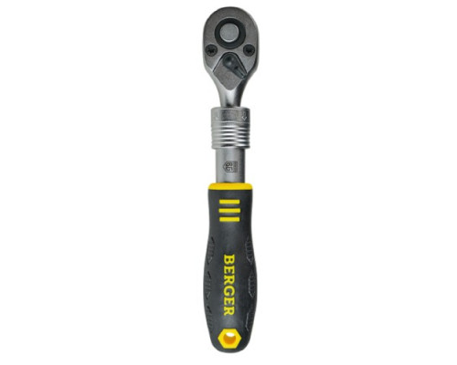 Трещотка BERGER BG2183 телескопическая 1/4" 150-200 мм, 72 зубца