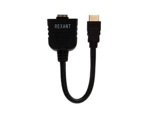 Переходник штекер REXANT 17-6832 HDMI-2 гнезда HDMI с проводом, черный 10шт/уп