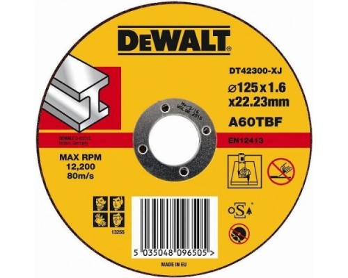 Отрезной круг по металлу DeWALT 125х1.6x22.2 мм DT42300-XJ [DT42300-XJ]