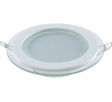 Потолочный светодиодный светильник GAUSS Glass круг 6w 490lm 4000k с дек стеклом led [947111206]