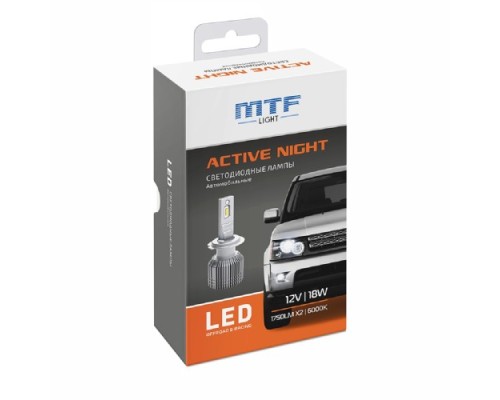 Лампа светодиодная MTF LIGHT серия ACTIVE NIGHT, HB4, 18W, 1750lm, 6000K LANB4K6