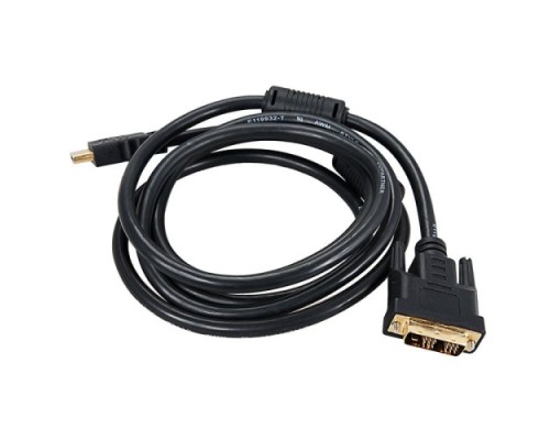 Шнур REXANT 17-6303 HDMI-DVI-D с фильтрами, 1,5м, Gold (PE пакет)