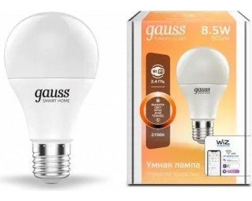 Лампа светодиодная GAUSS Smart home a60 8,5w 806lm 2700к e27 диммируемая led [1050112]