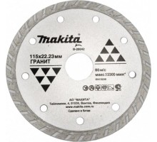 Алмазный диск для резки гранита MAKITA B-28042 сплошной рифленый turbo 115x22,23