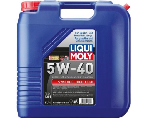 Масло моторное LIQUI-MOLY SAE 5W40 Synthoil High Tech 20 л 1308 синтетическое [1308]