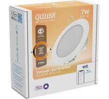 Потолочный светодиодный светильник GAUSS Smart home даунлайт 7w 600lm 2700к 220-240v ip20 105*35мм дим [2010122]