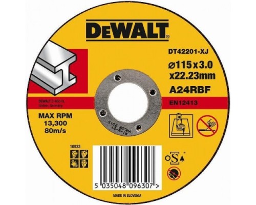 Отрезной круг по металлу DeWALT 115х3x22.2 мм DT42201-XJ [DT42201-XJ]