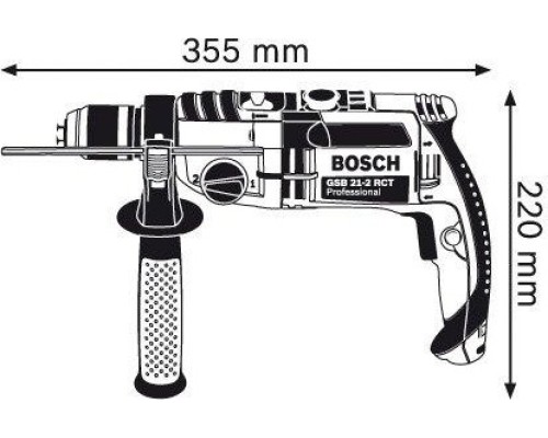 Дрель ударная сетевая BOSCH GSB 21-2 RCT двухскоростная [060119C700] Кейс