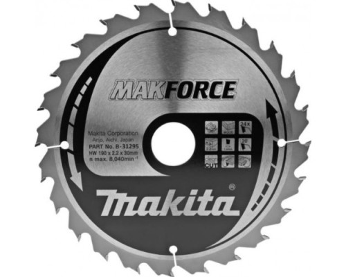 Пильный диск по дереву MAKITA 190x30x1.4x24T для makforce [B-31295]