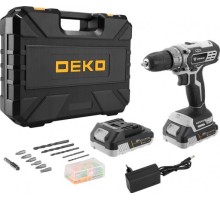 Дрель-шуруповерт аккумуляторная DEKO DKCD20 Black Edition set 3 в кейсе + набор 63 пр. 063-4050