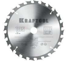 Пильный диск по дереву KRAFTOOL Fast 185х20мм 24T [36950-185-20]