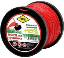 Леска триммерная DDE Speed line (2,0 ммх180 м; звезда; красная) 644-894