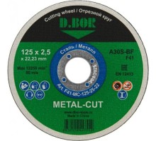 Отрезной круг по металлу D.BOR 125x2,5x22,2 мм A30S-BF, F41 METAL-CUT [D-F41-MC-125-25-22]