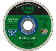 Отрезной круг по металлу D.BOR 125x2,5x22,2 мм A30S-BF, F41 METAL-CUT D-F41-MC-125-25-22