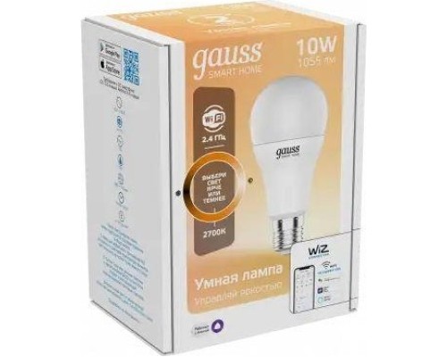 Лампа светодиодная GAUSS Smart home a60 10w 1055lm 2700к e27 диммируемая led [1070112]