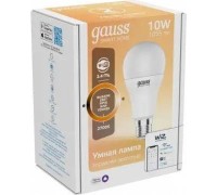 Лампа светодиодная GAUSS Smart home a60 10w 1055lm 2700к e27 диммируемая led 1070112