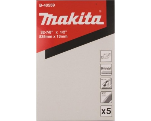 Пила кольцевая по металлу MAKITA B-40559 835x0.5x13x18TPI (для пластика/цв.мет), 5 шт.