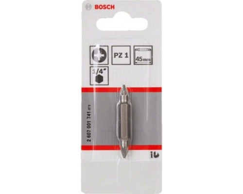 Бита для заворачивания BOSCH Extra Hard двусторонняя 45 мм PZ1/PZ1 [2607001741]