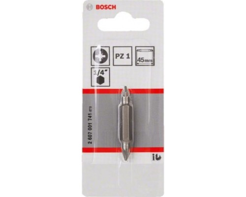 Бита для заворачивания BOSCH Extra Hard двусторонняя 45 мм PZ1/PZ1 [2607001741]