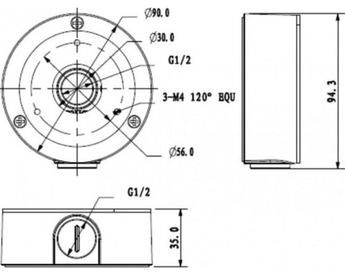 Монтажная коробка DAHUA DH-PFA134 для цилиндрических видеокамер