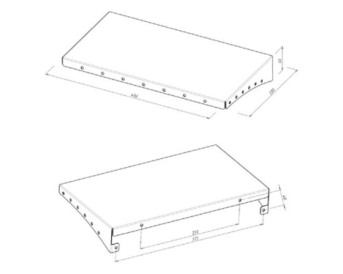 Полка для хранения EMBODIMENT EMB-TB-SH-400x220-B металлическая, настенная, черная