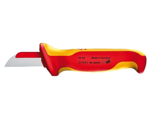 Нож монтерский KNIPEX KN-9854SB для кабеля VDE, диэлектрическая ручка