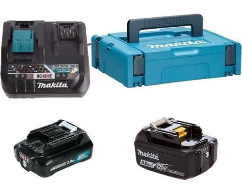 Набор АКБ и ЗУ MAKITA PSK 12.0В 2,0 Ач Li-ion (1шт.) 18.0V 5,0 Ач Li-ion BL1021/BL1850/DC18RE (1шт.) [199024-2]