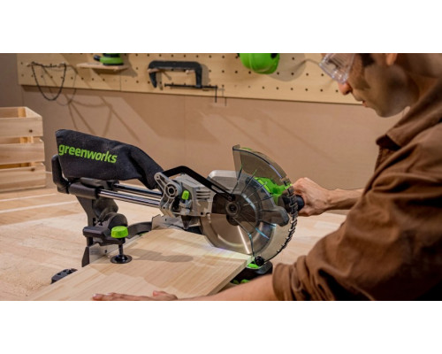 Пила торцовочная аккумуляторная GREENWORKS GD24MS216 24V, б/щ, 4800 об/мин, АКБ 8Ач и ЗУ 1501707UH
