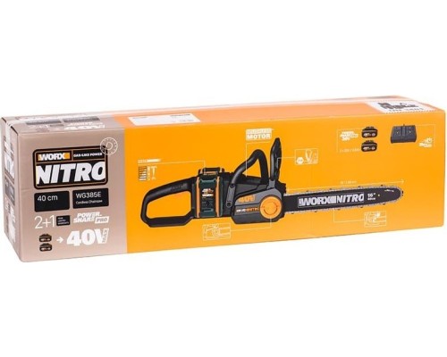 Пила цепная аккумуляторная WORX NITRO WG385E.9 без АКБ и ЗУ бесщеточная [WG385E.9]