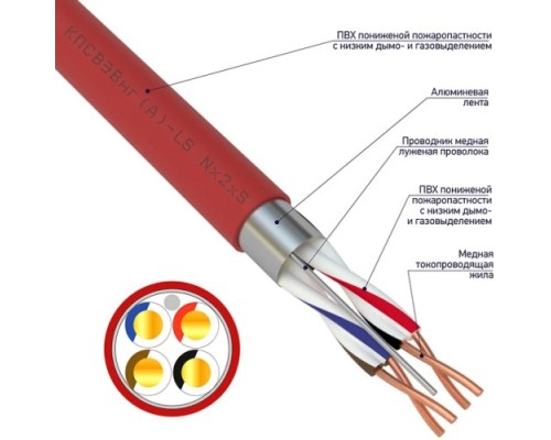 Кабель REXANT 01-4866-1 КПСВЭВнг(A)-LS 2x2x0,75мм², 200м (ТОП-3)