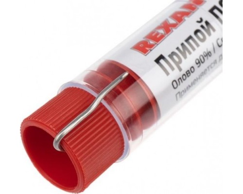 Припой REXANT ПР3094 без канифоли пос-90, 10г, 1мм, (олово 90%, свинец [09-3094]