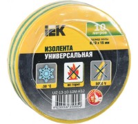 Изолента IEK ПВХ 0.13х15мм (рул. 10м) желт./зел. UIZ-13-10-10M-K52