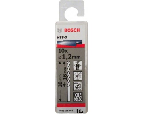 Сверло по металлу BOSCH HSS-G 1 мм 10шт [2608595049]