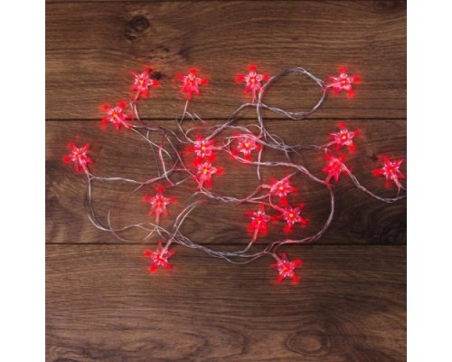 Гирлянда светодиодная NEON-NIGHT Звездочки 20 LED красные 2,8 м [303-034]