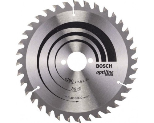 Пильный диск по дереву BOSCH Standard 190Х30 36 OPTILINE WOOD [2608640616]