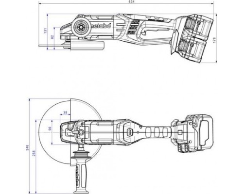 Углошлифмашина METABO WPB 36-18 LTX BL 230 4х8,0 Ач [613102810]