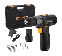 Дрель-шуруповерт аккумуляторная DEKO GCD12DU3 + оснастка 13 шт. (063-4140) 063-4140