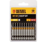 Набор бит Denzel TORX 15х50 сталь s2, шестигранный профиль, 10 шт. 11668