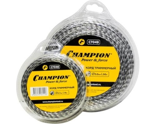 Леска триммерная CHAMPION Tri-twist 2.7мм/ 15м витой треугольник (C7046) [C7046]